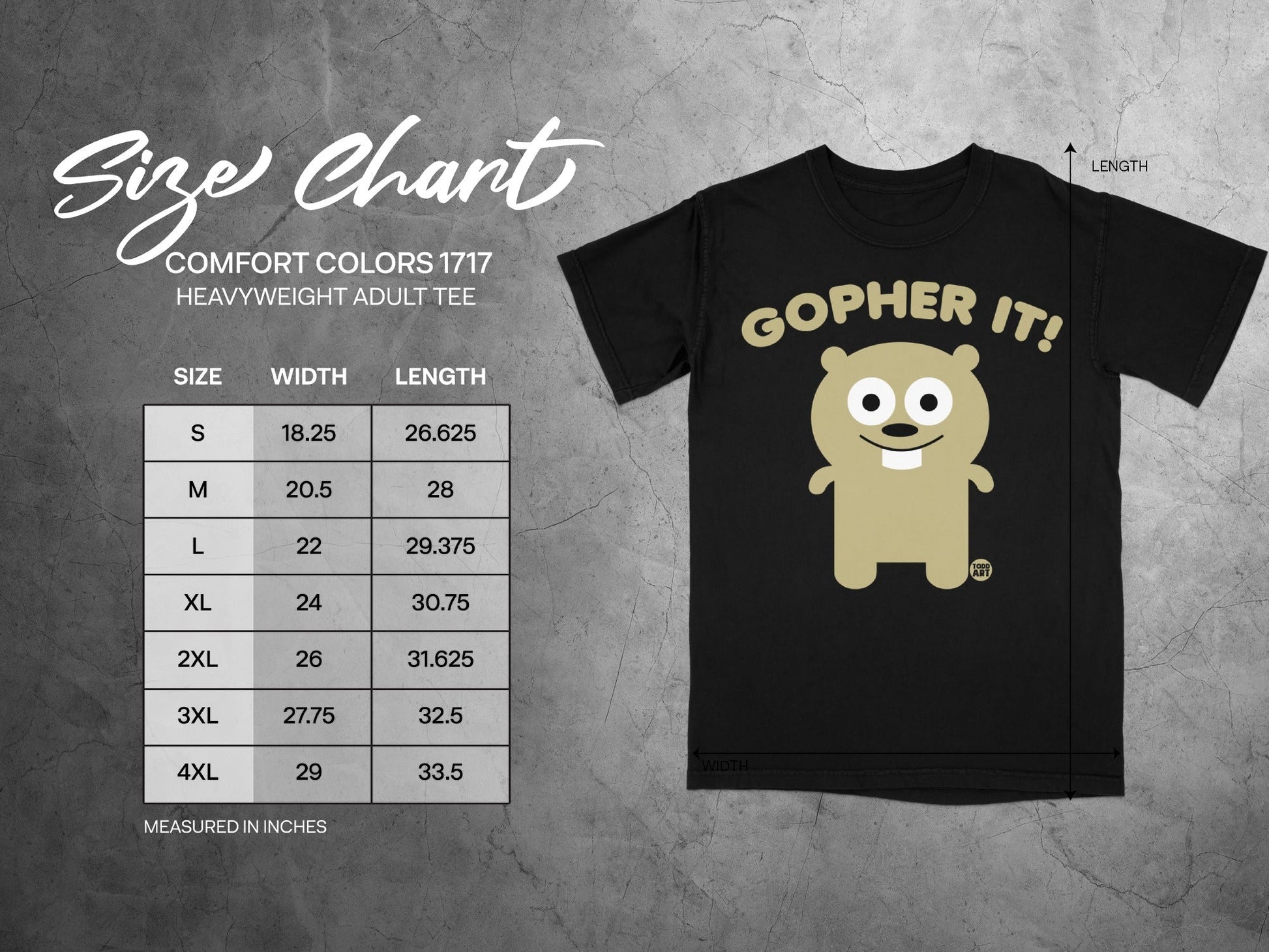 Gopher It Comfort Colors 1717 Heavyweight Adult Tee