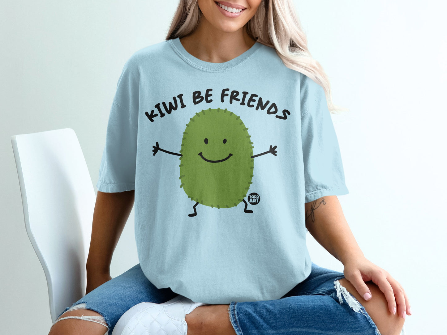 Light Blue Happy Kiwi Be Friends Funny Fruit product type