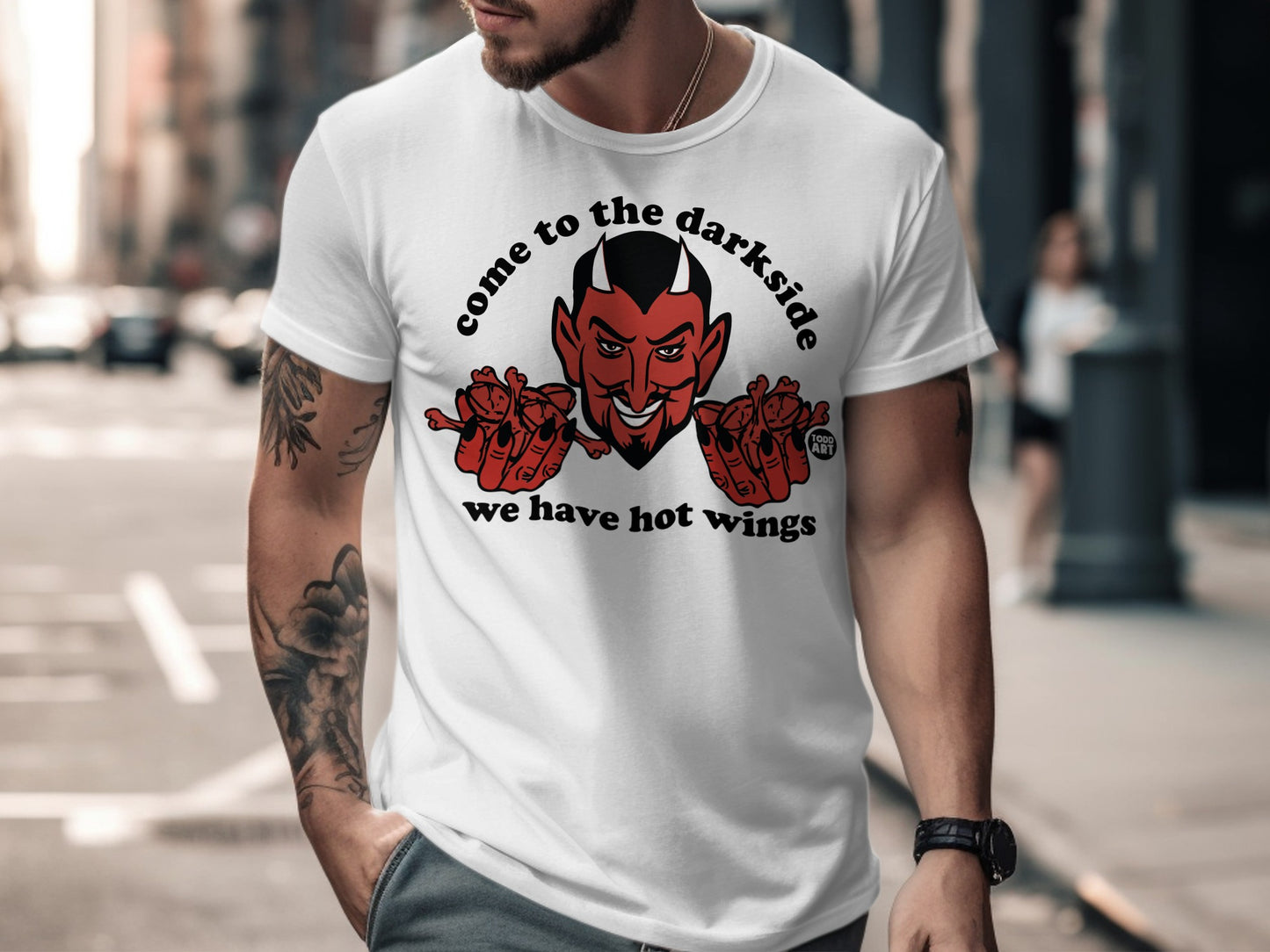 Come to the darkside we have hot wings t-shirt