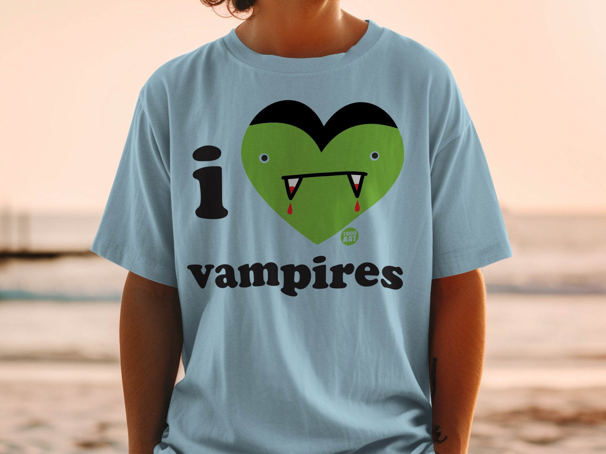 I Love Vampires Cute and Funny Graphic T-Shirt