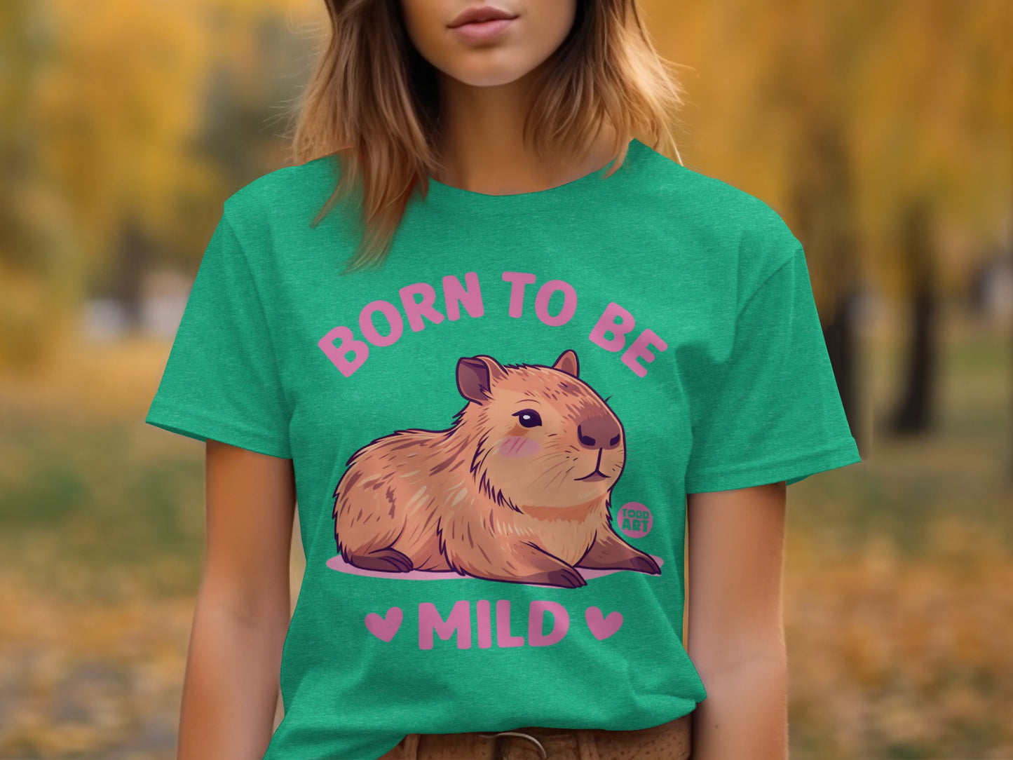Born To Be Mild Cute Capybara Graphic Tee Shirt