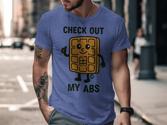 Check Out My Abs Funny Waffle Character T-Shirt