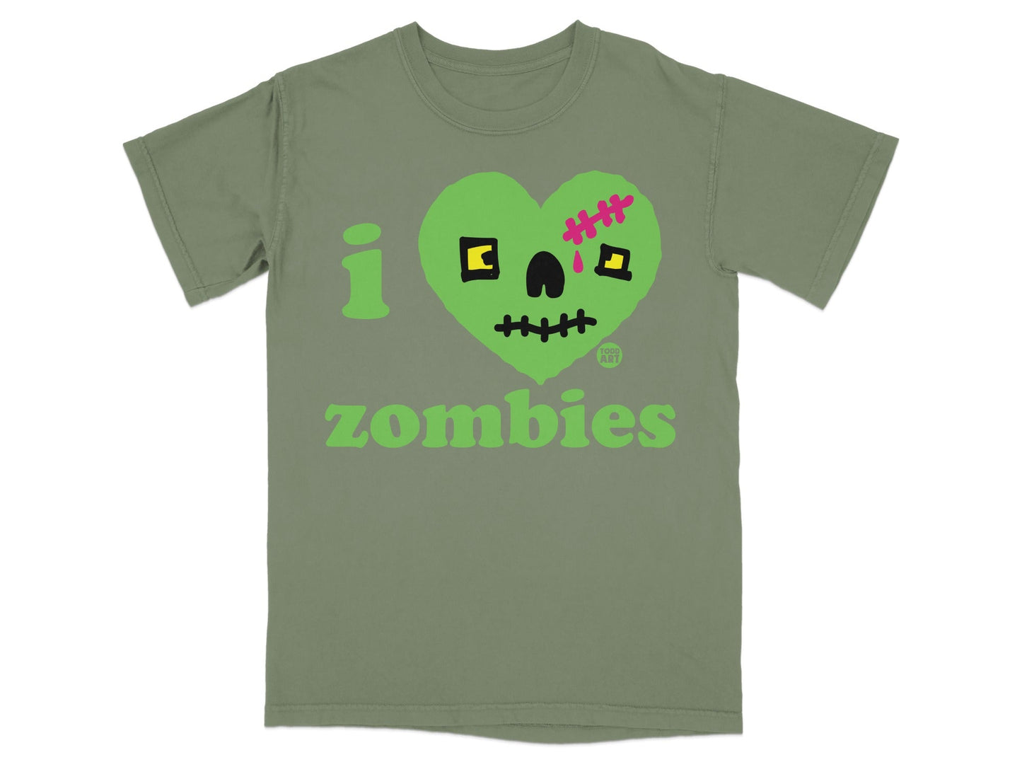 I Love Zombies Halloween Graphic T-Shirt