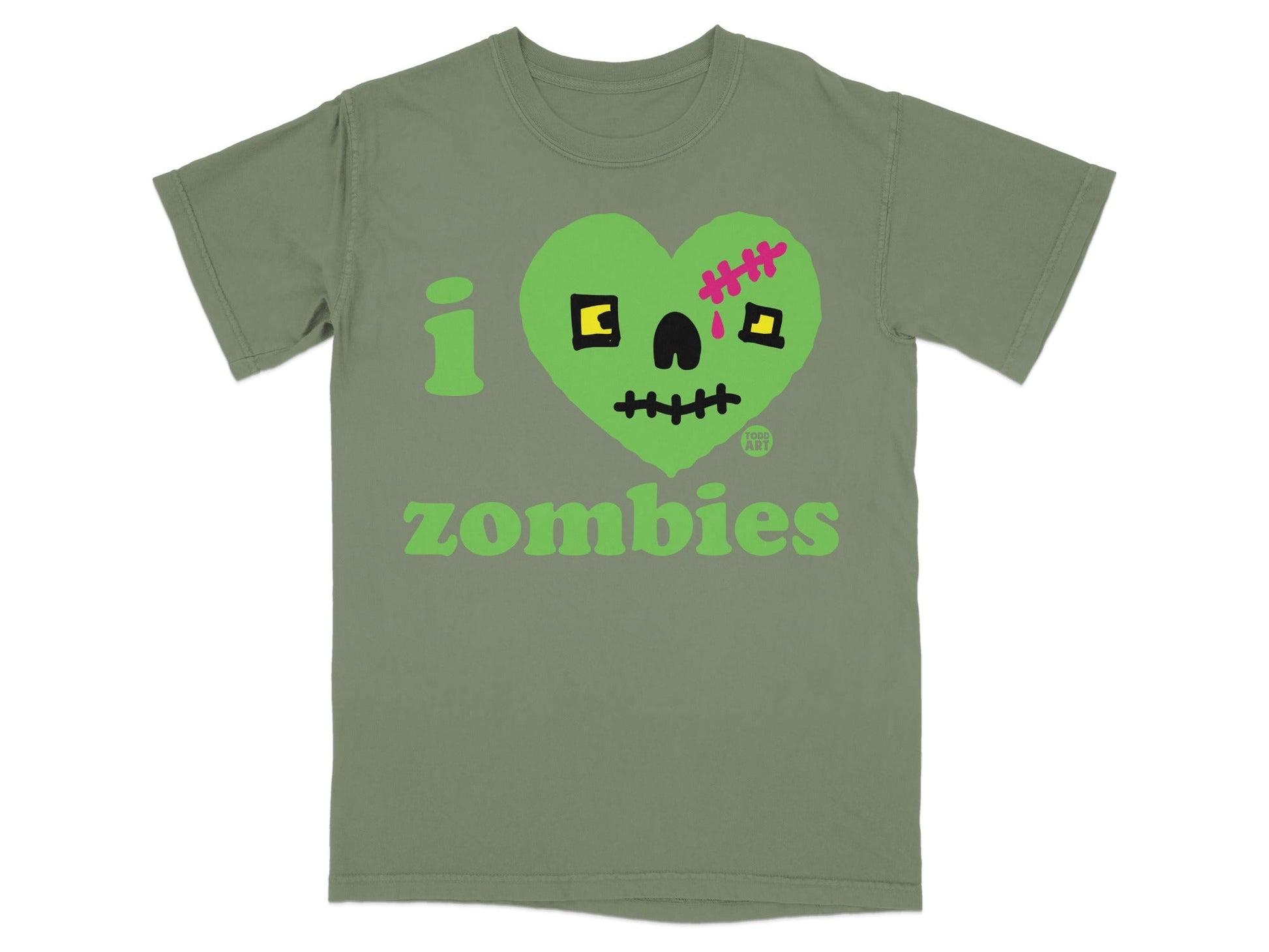 I Love Zombies Halloween Graphic T-Shirt