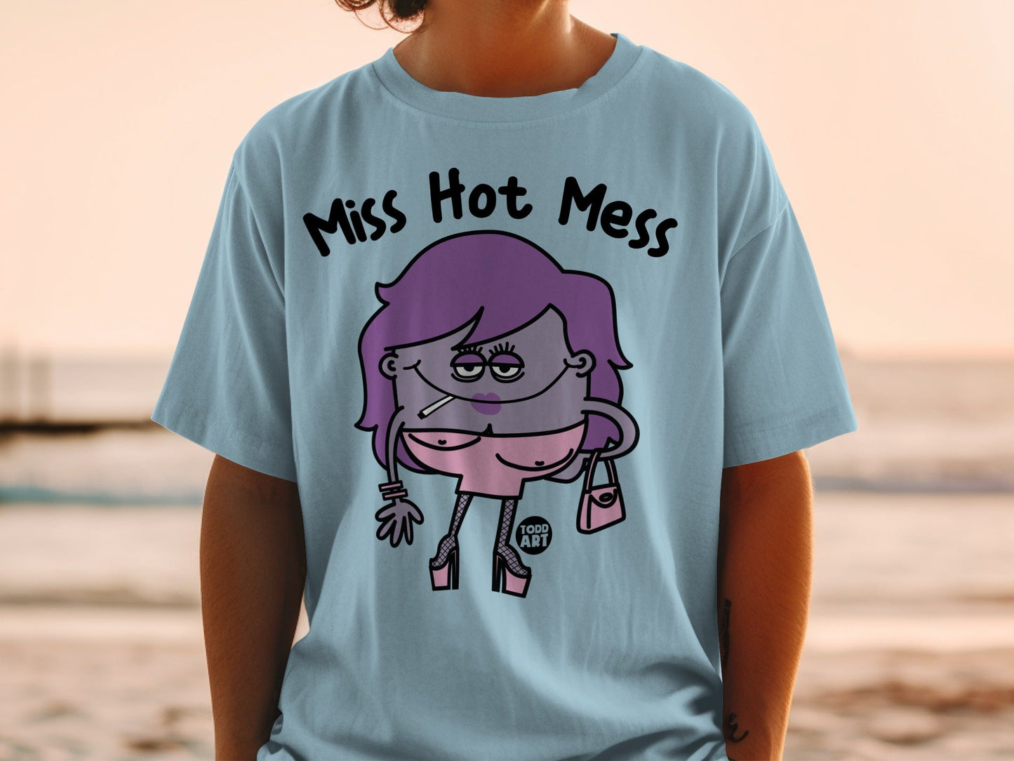 Miss Hot Mess Graphic Todd Art Character T-shirt