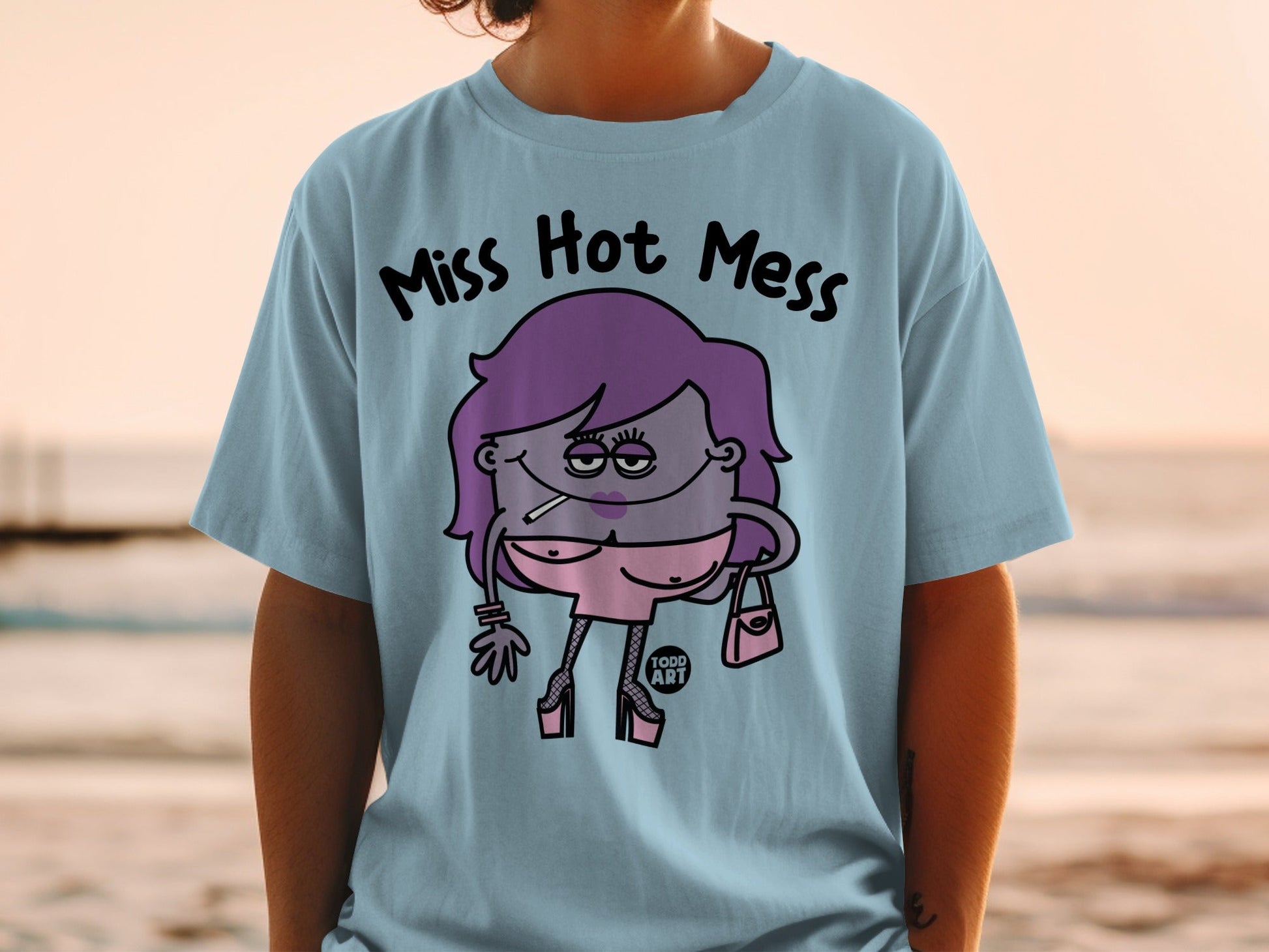Miss Hot Mess Graphic Todd Art Character T-shirt