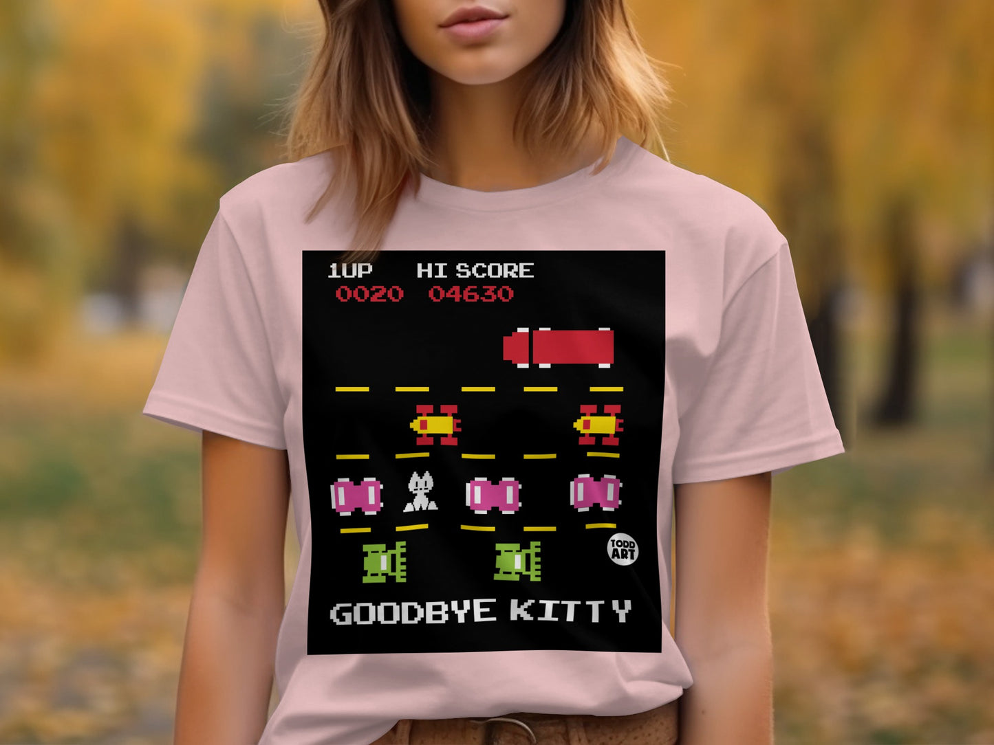 Goodbye Kitty Retro Arcade Game T-Shirt Product