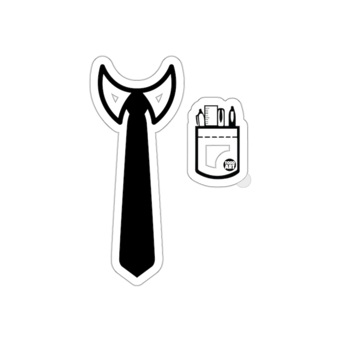 Tie plus Pocket with Art Supplies Business sticker