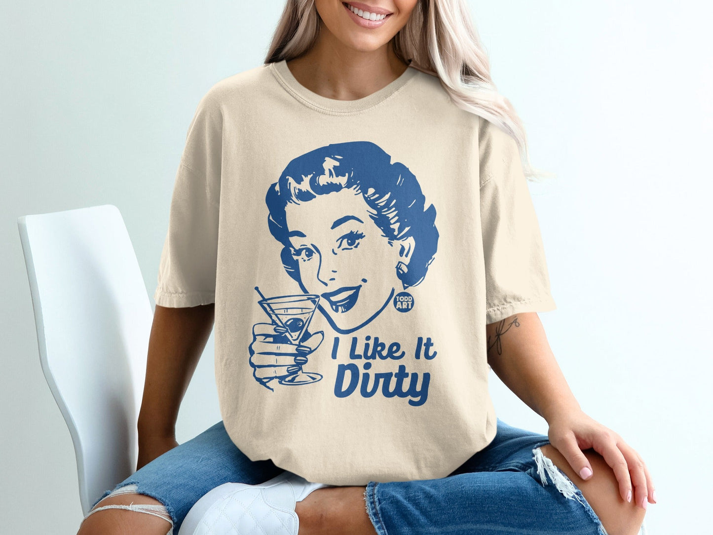 I Like It Dirty Retro Style Graphic Tee Shirt Product