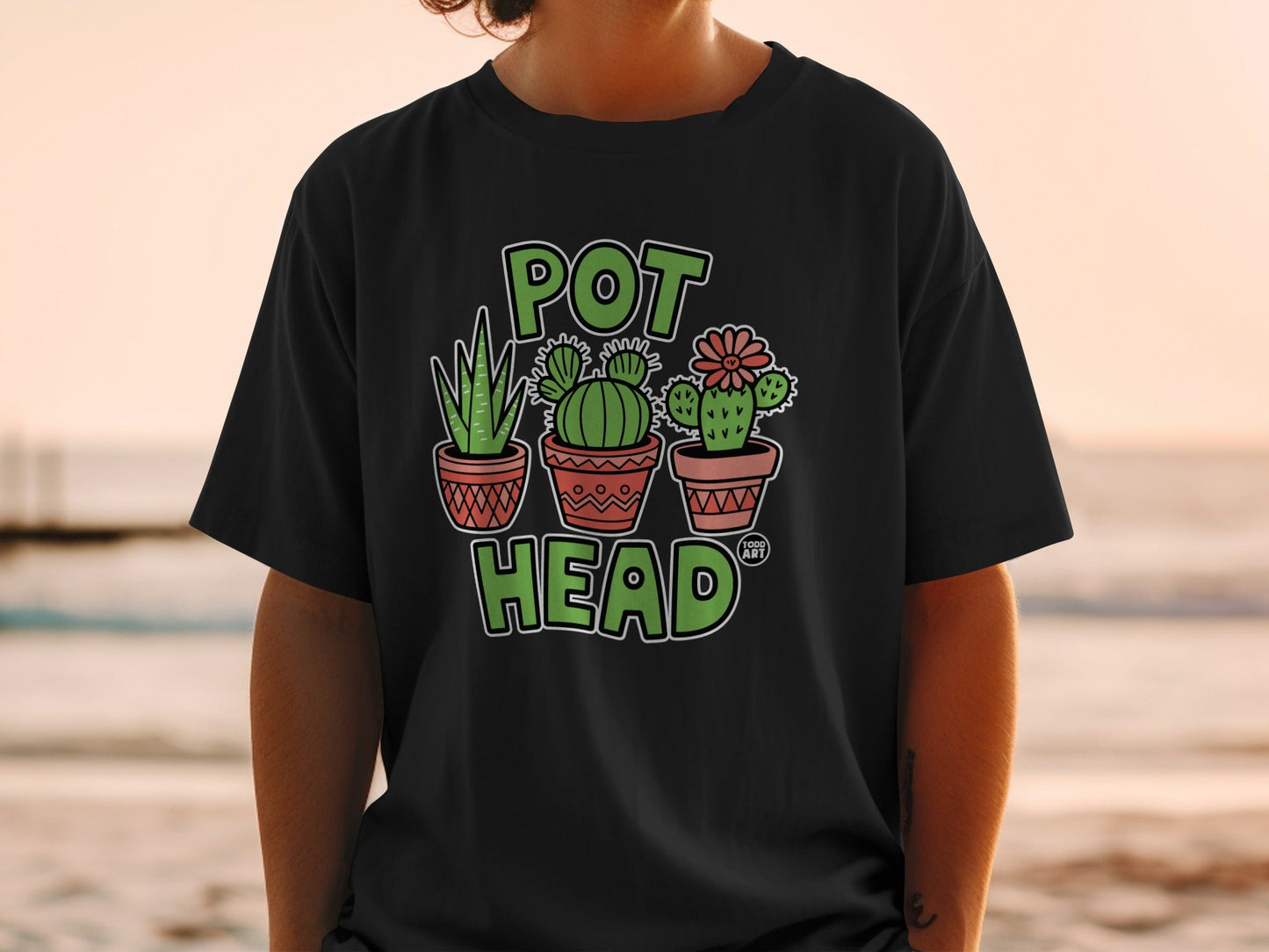 Pot Head Plant Graphic Tee Fun and Unique Shirt