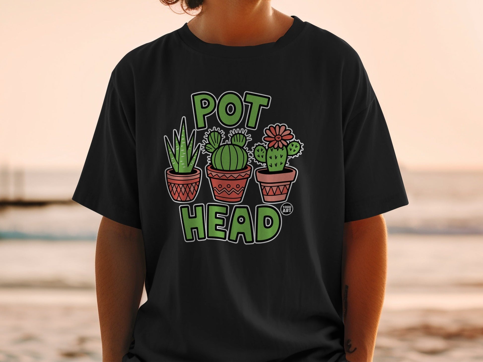 Pot Head Plant Graphic Tee Fun and Unique Shirt