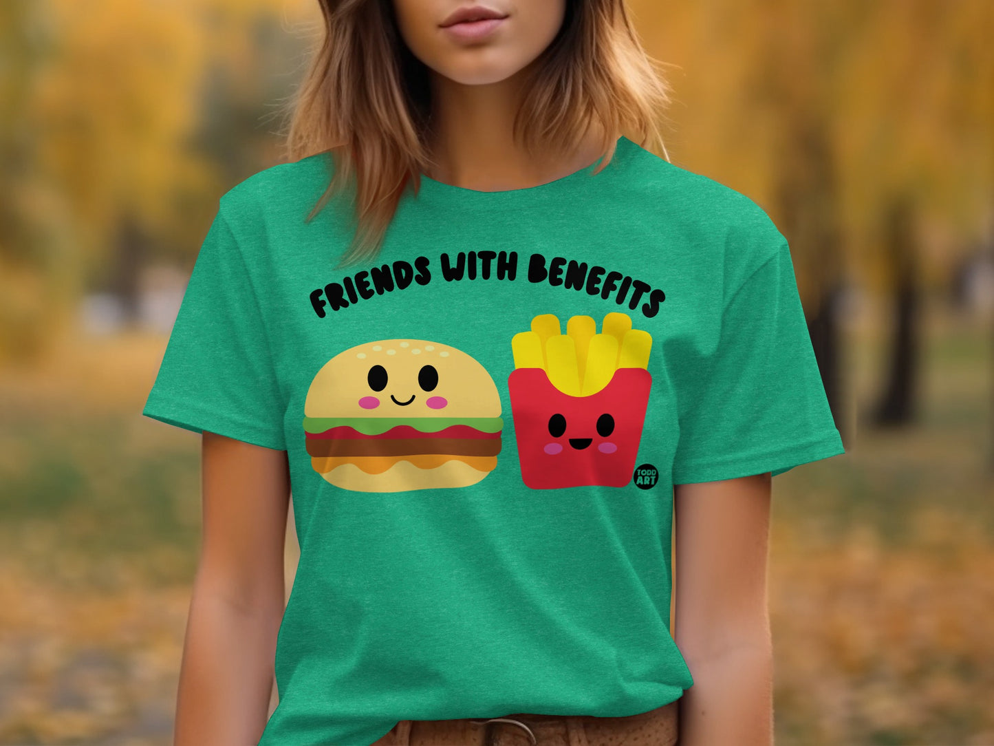 Friends with Benefits Cute Burger and Fries T-shirt