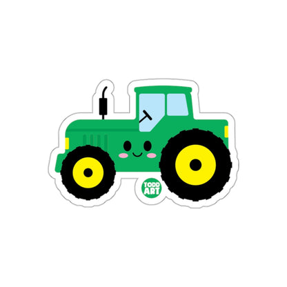 Cute Smiling Green Tractor Sticker for Kids Laptop