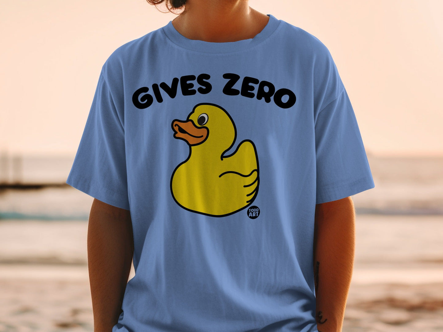 Gives Zero Rubber Duck Graphic Tee Shirt