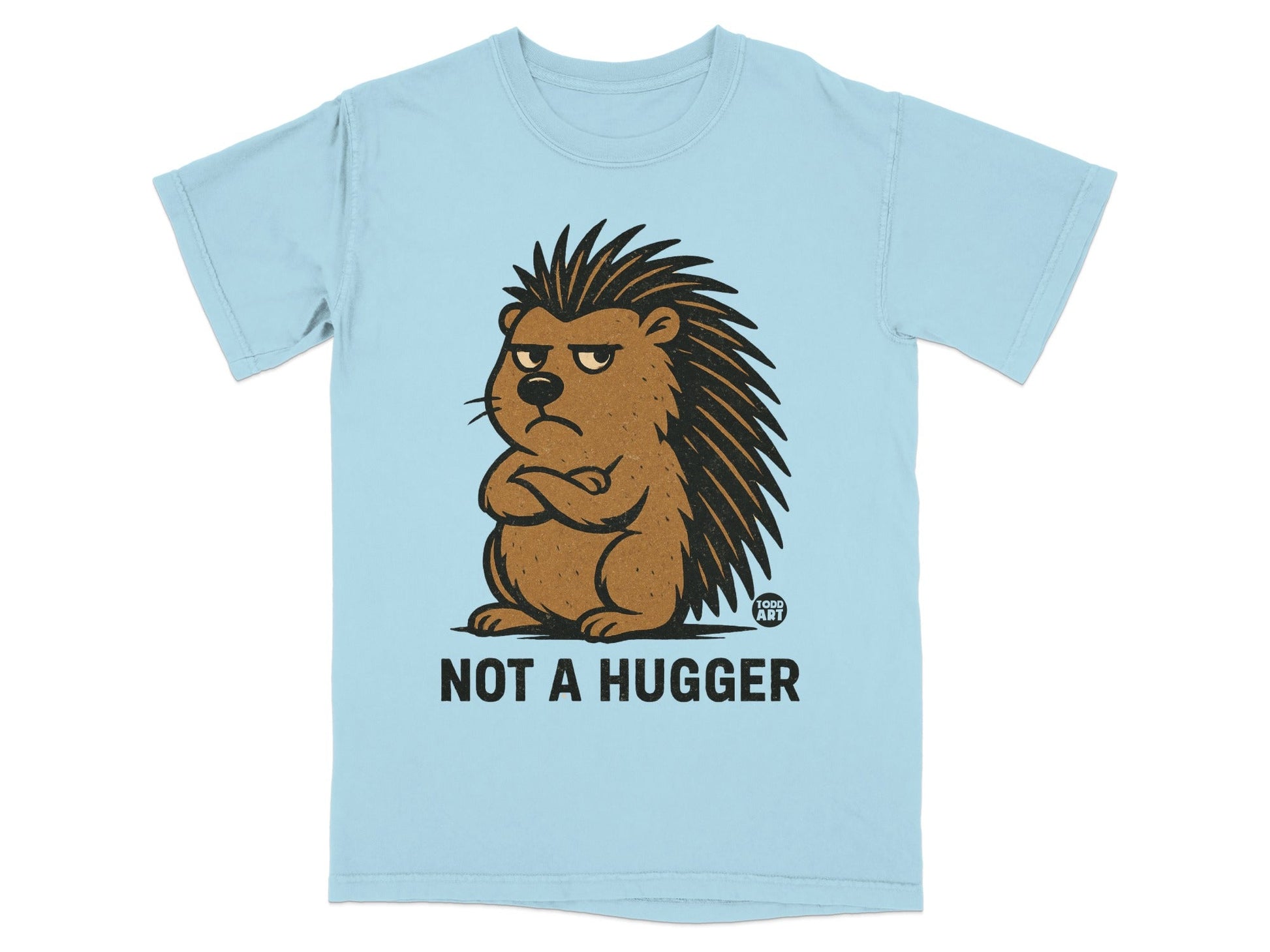 Not a Hugger Grumpy Porcupine Graphic T-Shirt