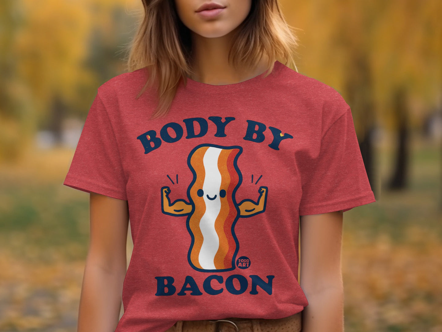 Body By Bacon Funny Graphic Tee for Bacon Lovers