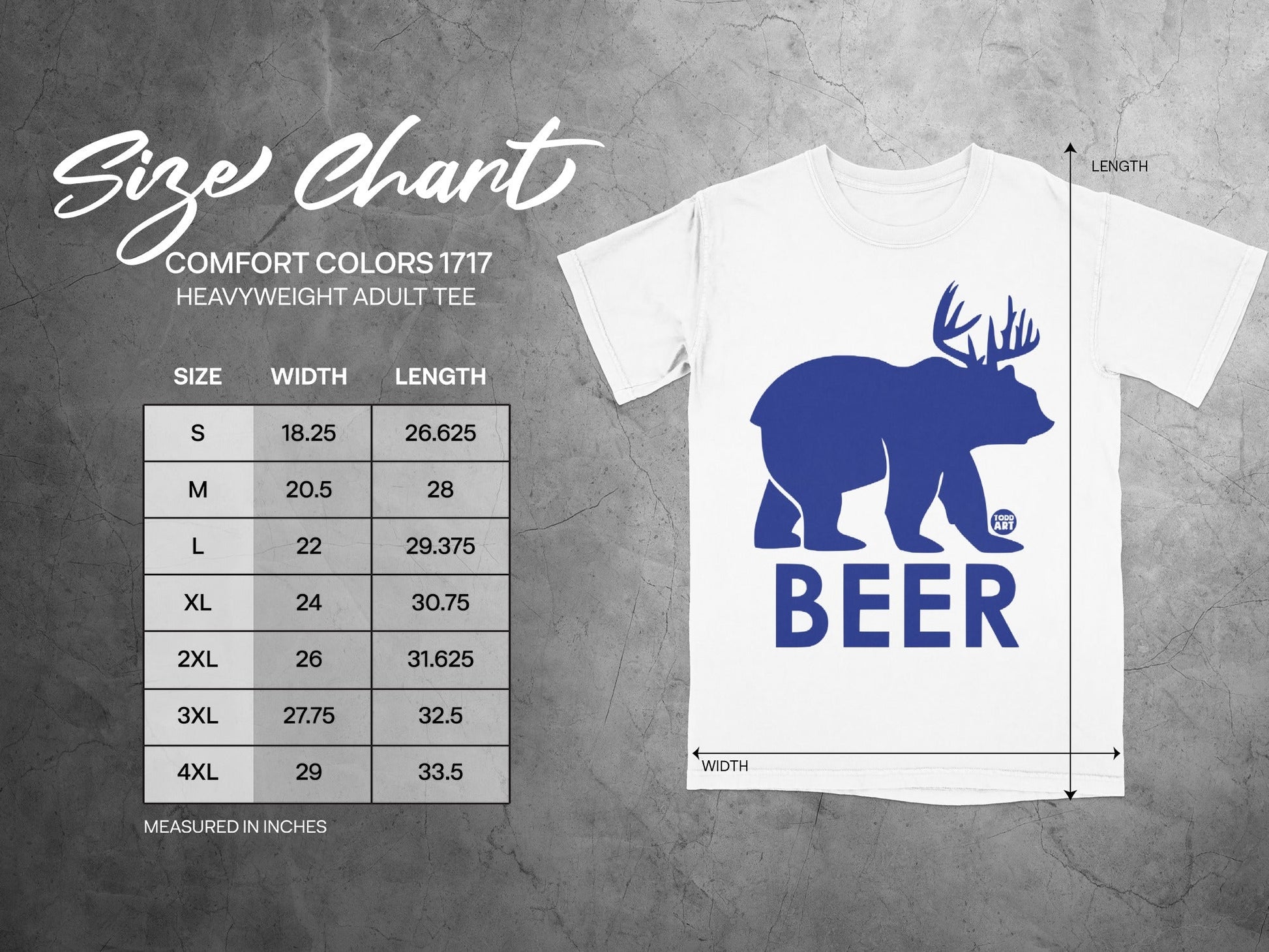 Comfort Colors 1717 Heavyweight Tee with Bear Beer Print
