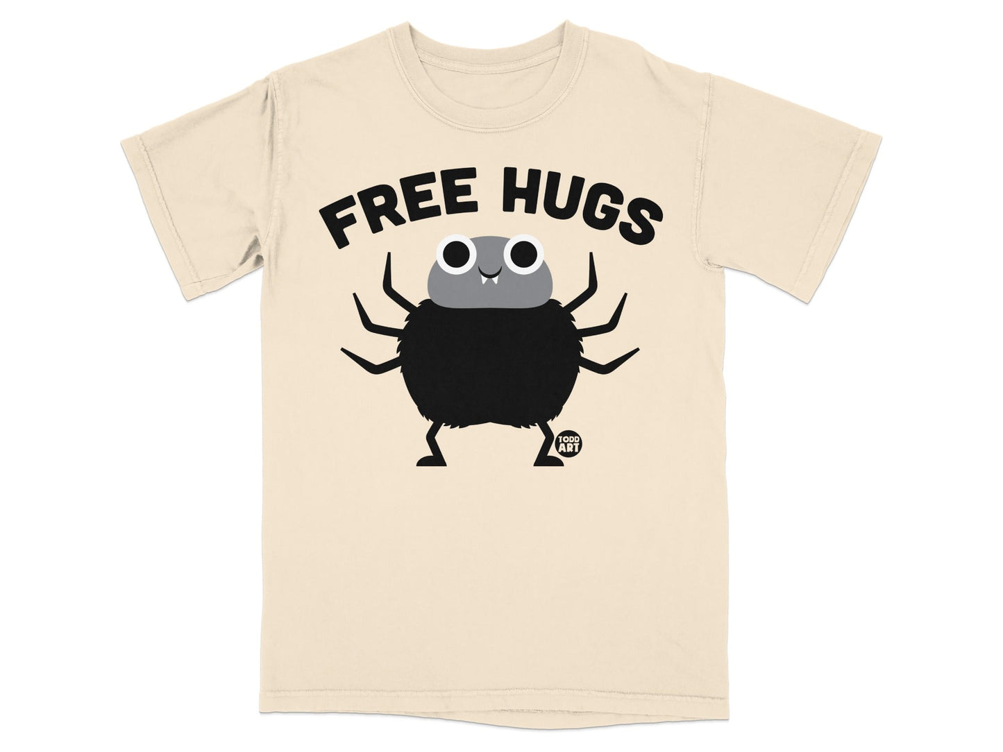 FREE HUGS Cute Cartoon Spider T-Shirt Design