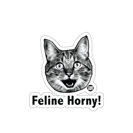Feline Horny Cat Graphic Sticker Funny Cat Lover Decal