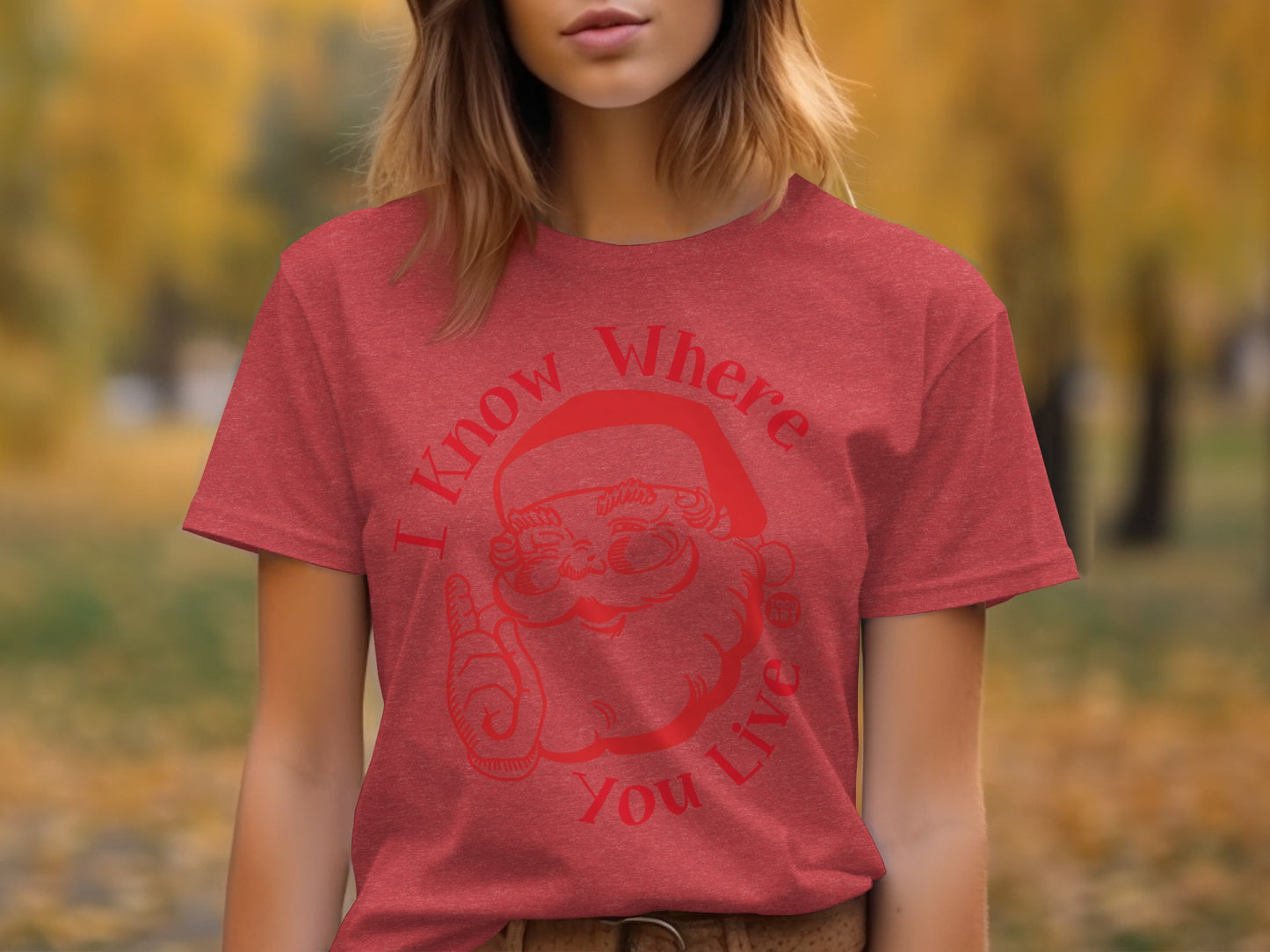 Funny I Know Where You Live Santa Graphic Shirt