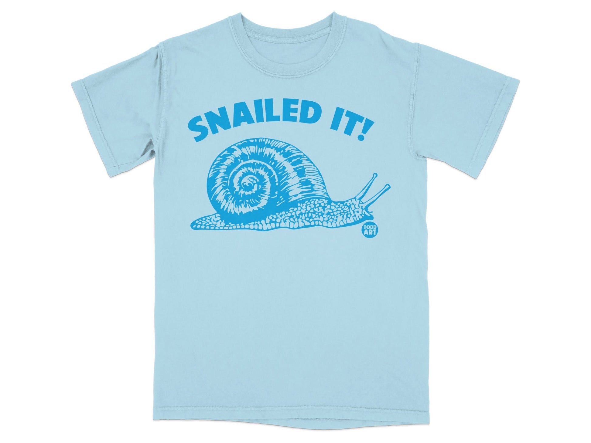 Blue Snailed It Graphic Tee for Funny Snail Lovers