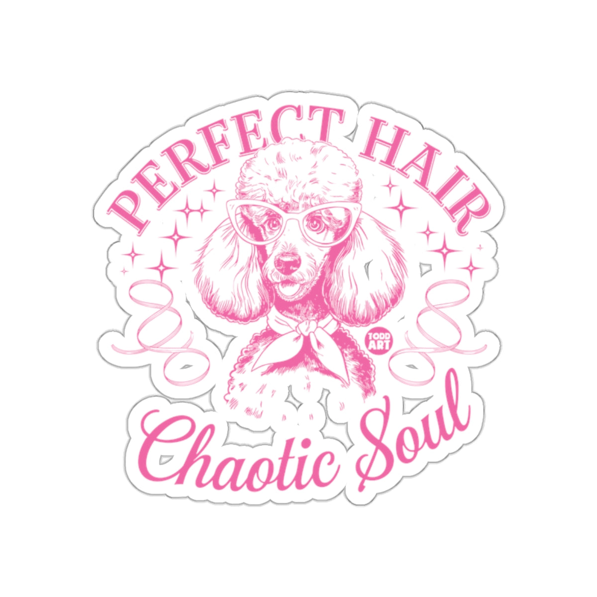 Perfect Hair Chaotic Soul Poodle Graphic Sticker