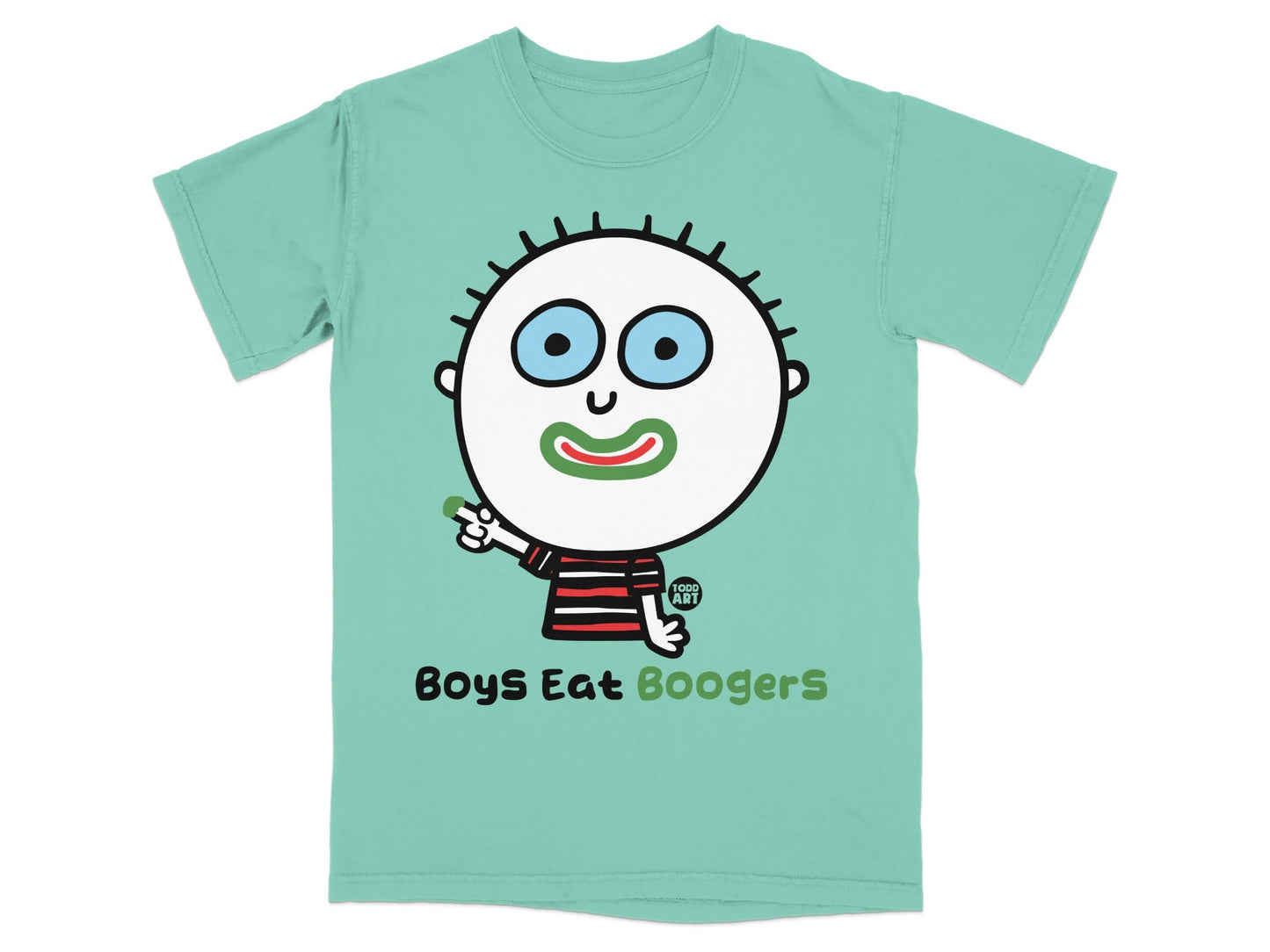 Boys Eat Boogers Funny Cartoon T-Shirt
