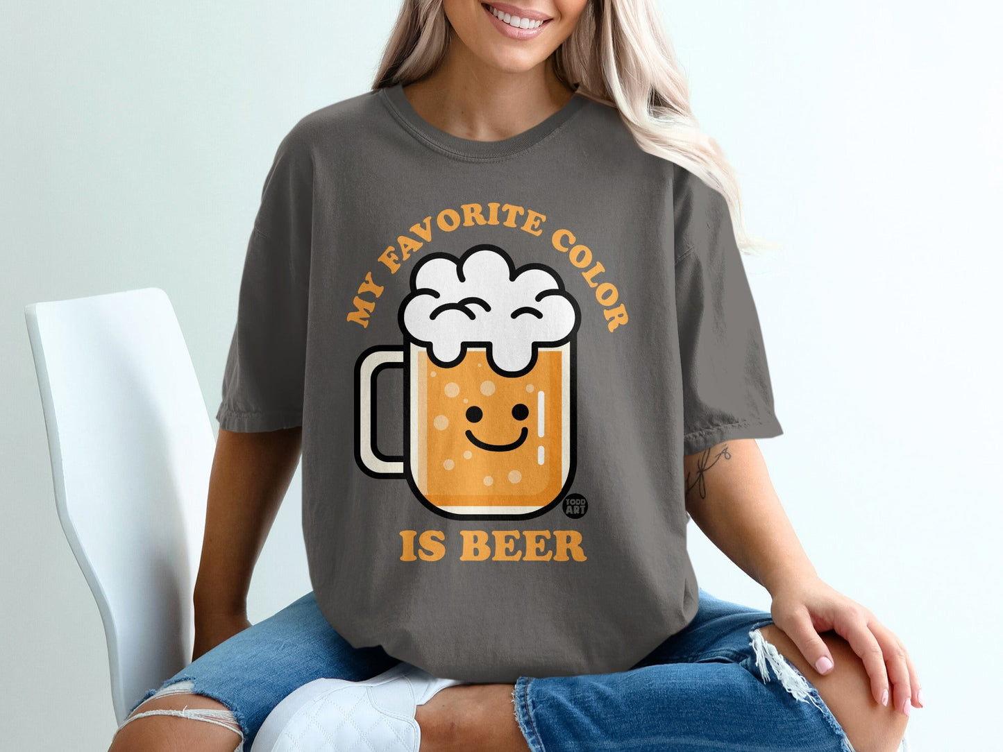 My Favorite Color Is Beer Graphic Tee Shirt