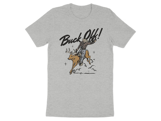 Buck Off! Cowboy Riding Deer Graphic T-Shirt