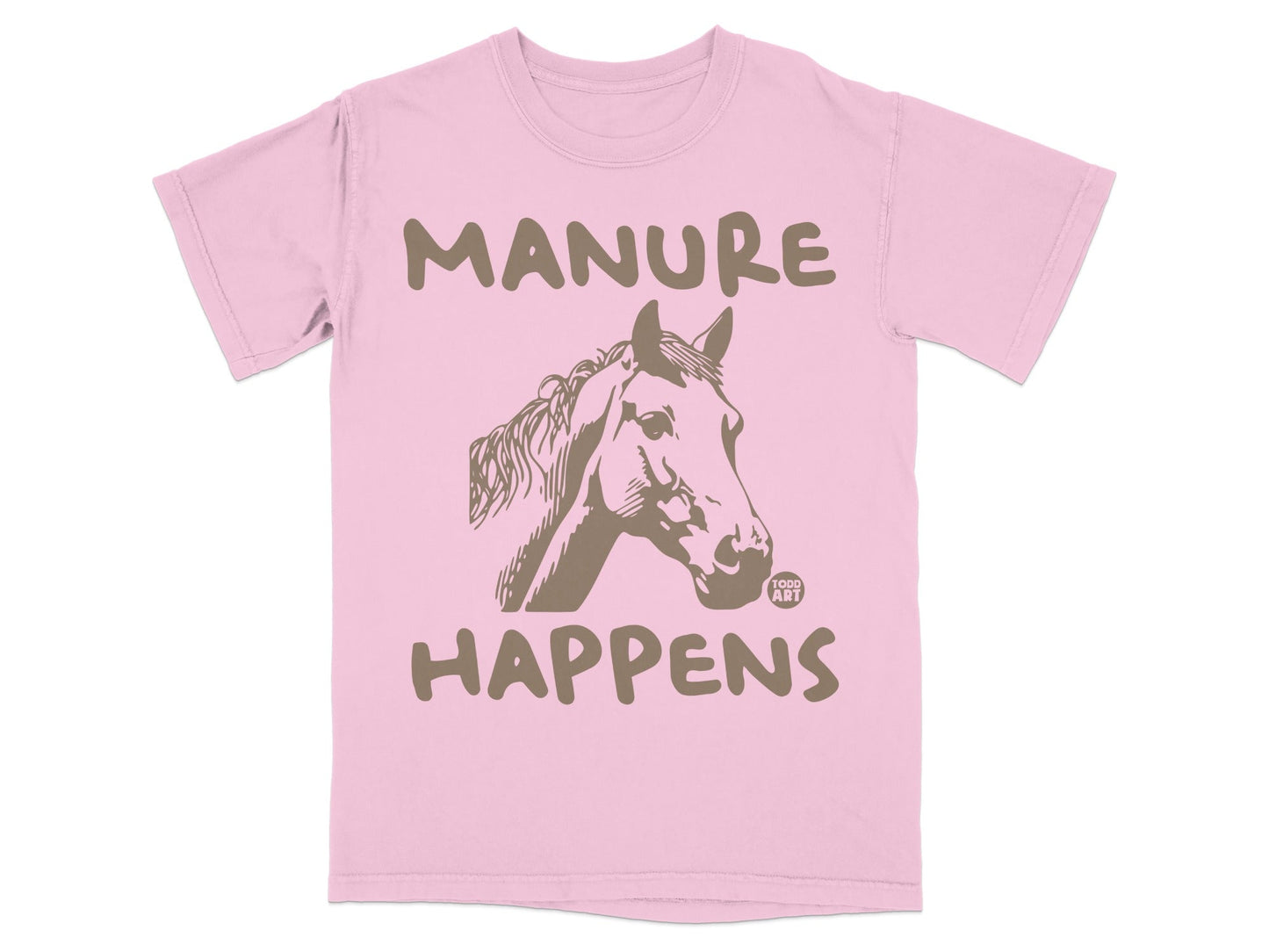 Manure Happens Horse Graphic Short Sleeve T-Shirt