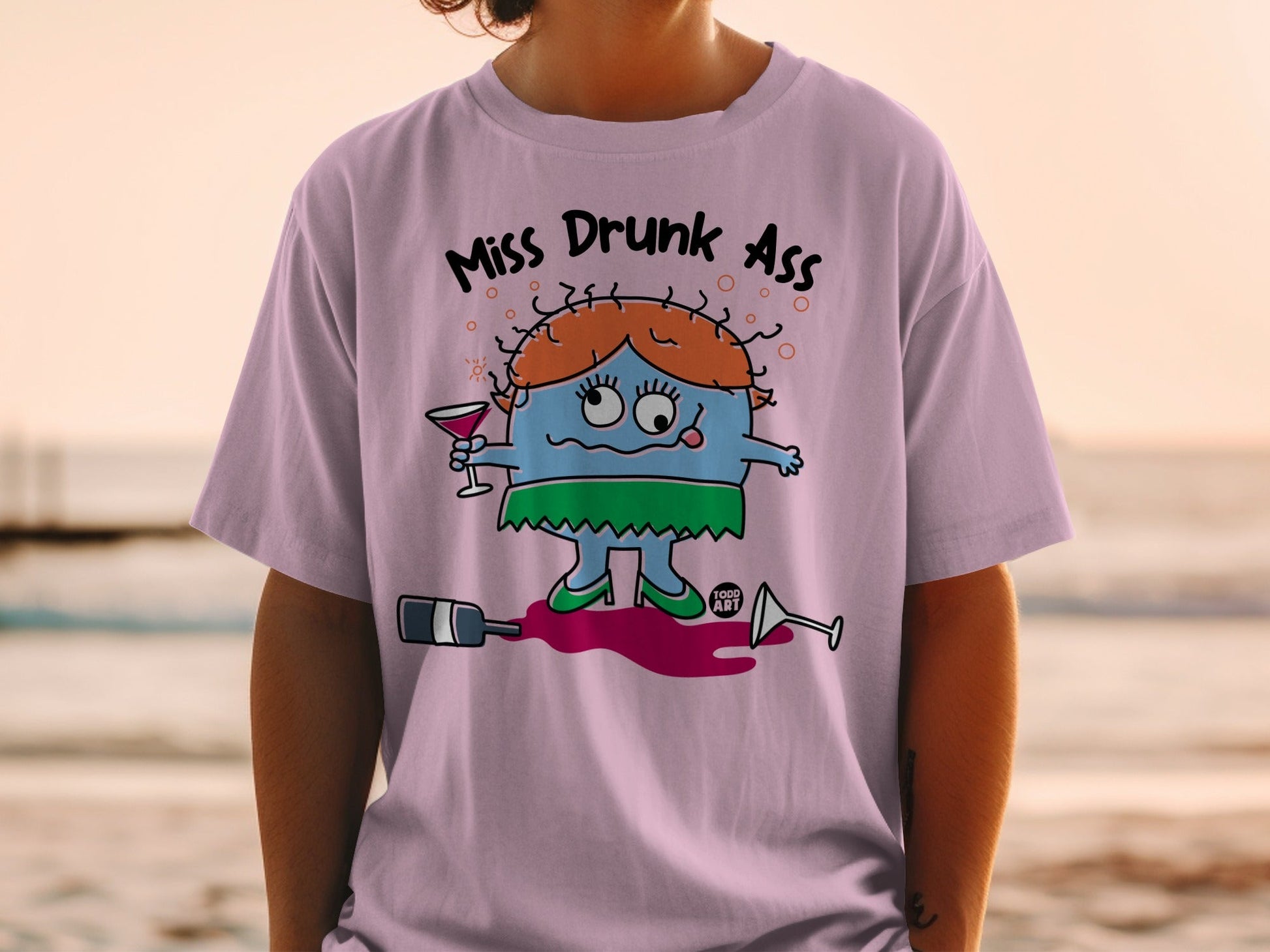 Funny Miss Drunk Ass Graphic Tee for Casual Wear