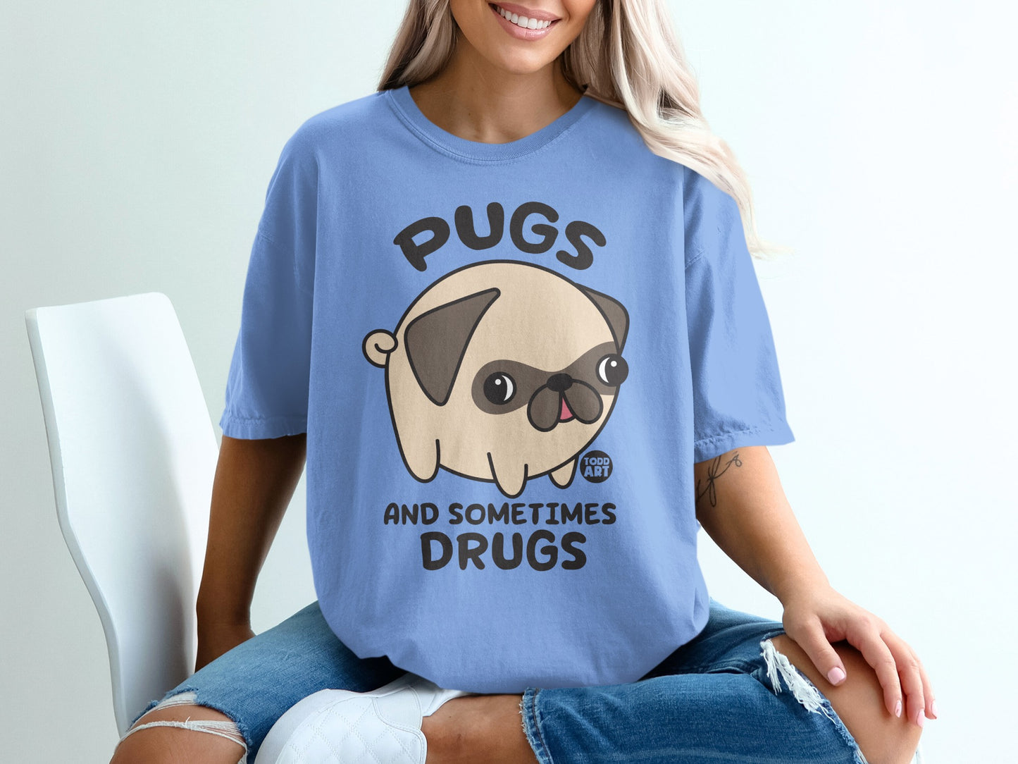Pugs And Sometimes Drugs Graphic T-shirt