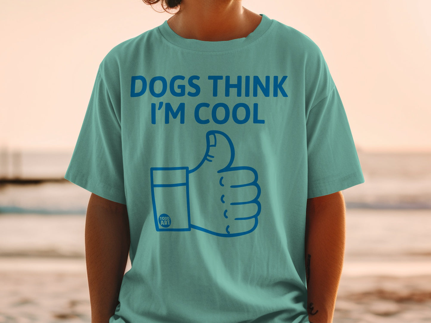 Dogs Think I'm Cool Graphic Thumbs Up Shirt