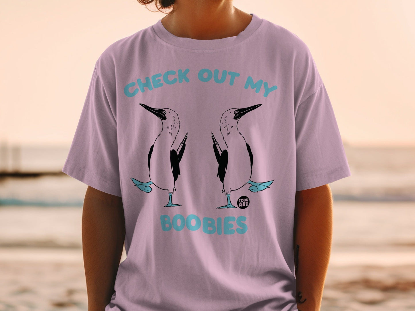 Check Out My Boobies Funny Bird Graphic Shirt