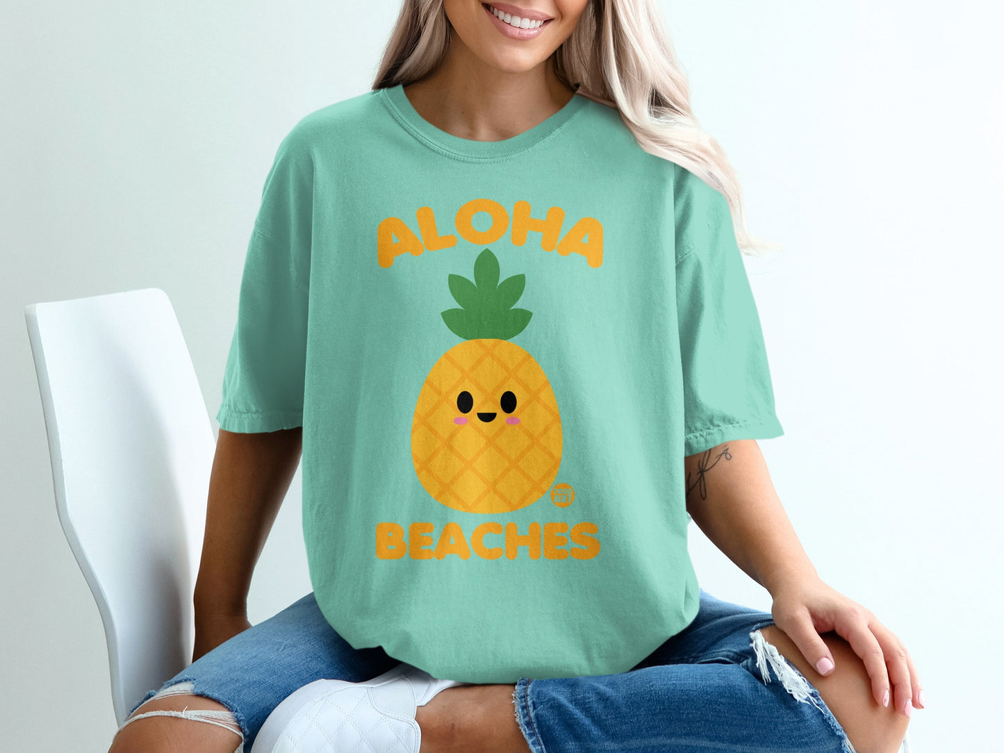 Aloha Beaches Cute Smiling Pineapple Graphic product type