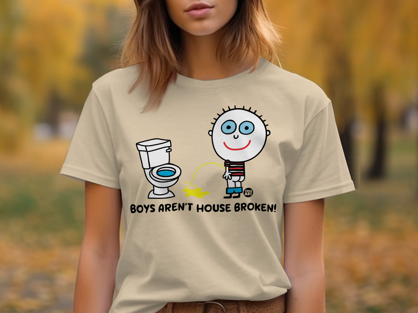 Boys Aren't House Broken Comical T-shirt Product