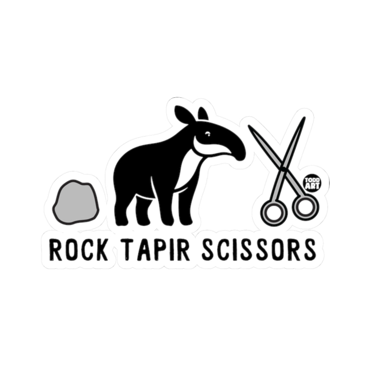 Rock Tapir ScissorsTodd Art Sticker