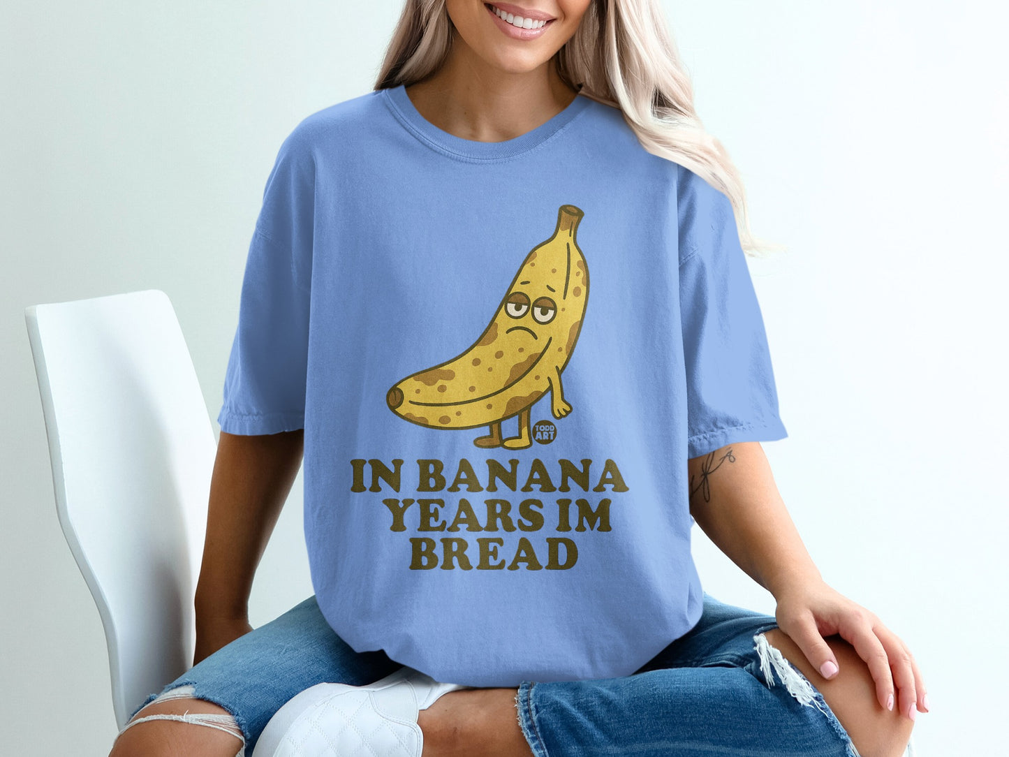 Sad Cartoon Banana In Banana Years Im Bread Light Blue T-Shirt