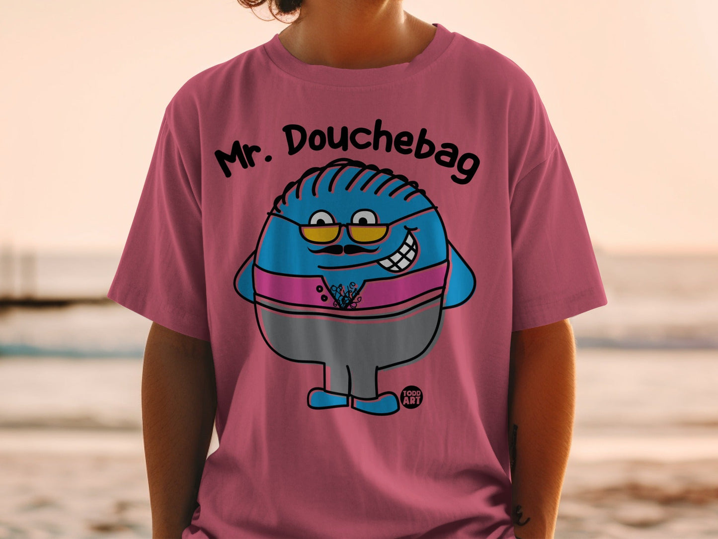 Mr. Douchebag Cartoon Character T-Shirt