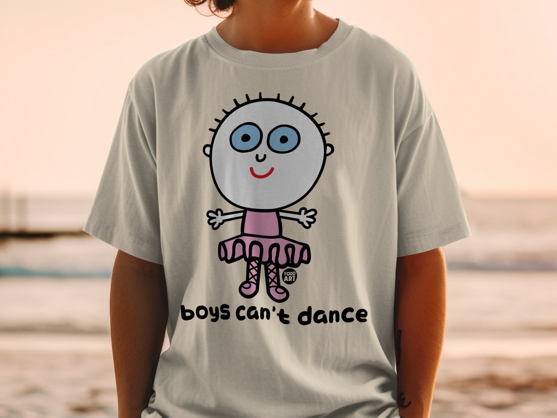 Boys Can't Dance Cartoon Character T-shirt