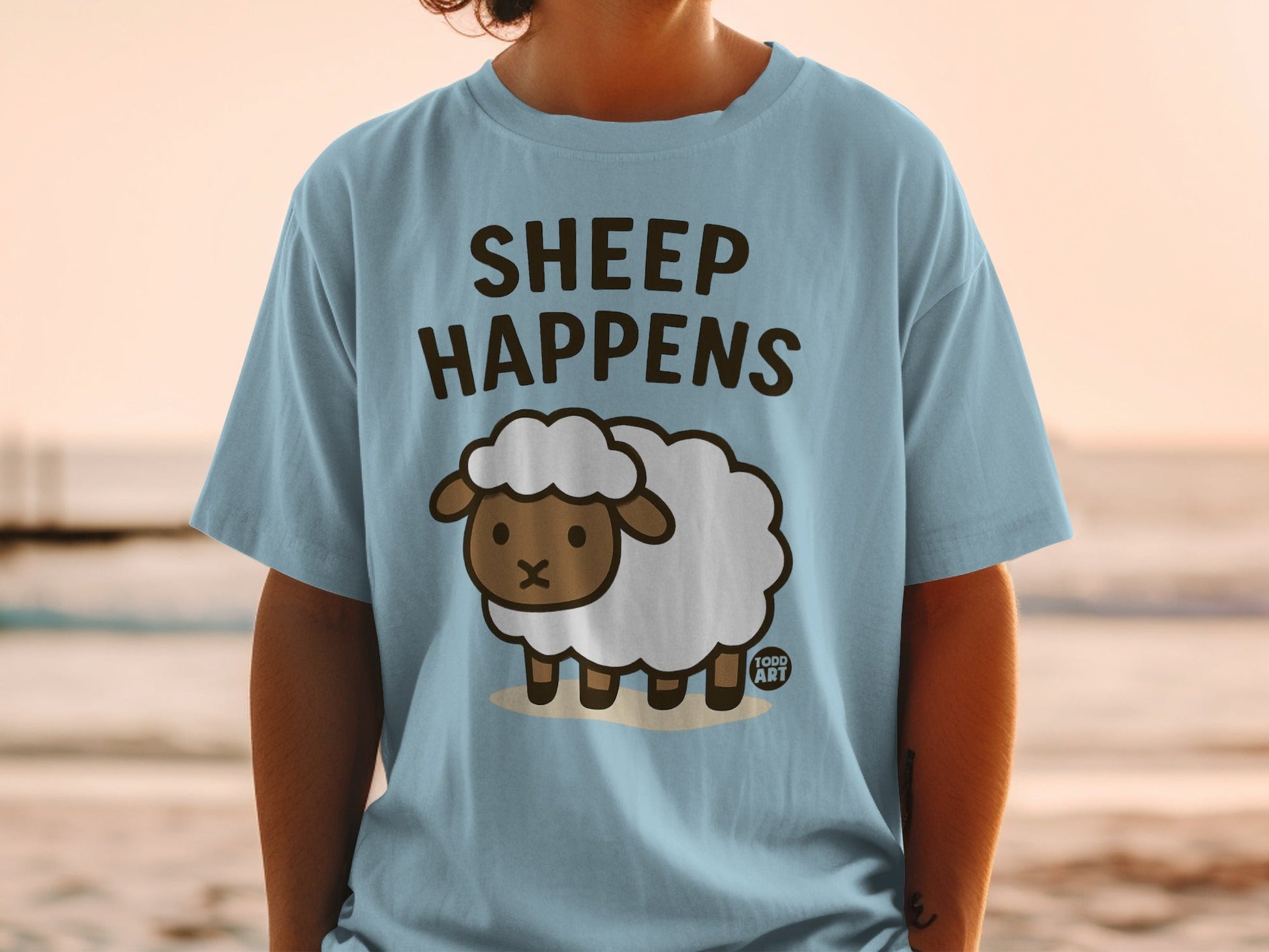 Funny Sheep Happens Graphic Unisex T-Shirt Product