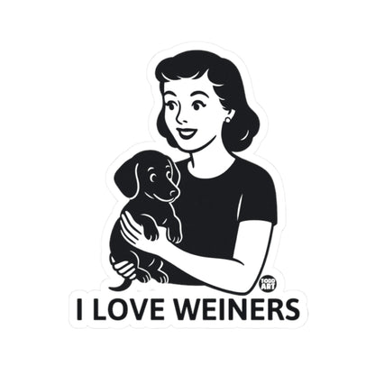 Woman with DachshundTodd Art Sticker