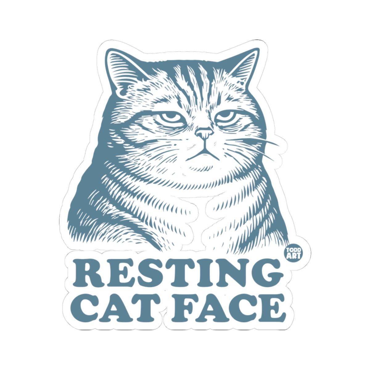 Resting Cat FaceTodd Art Sticker