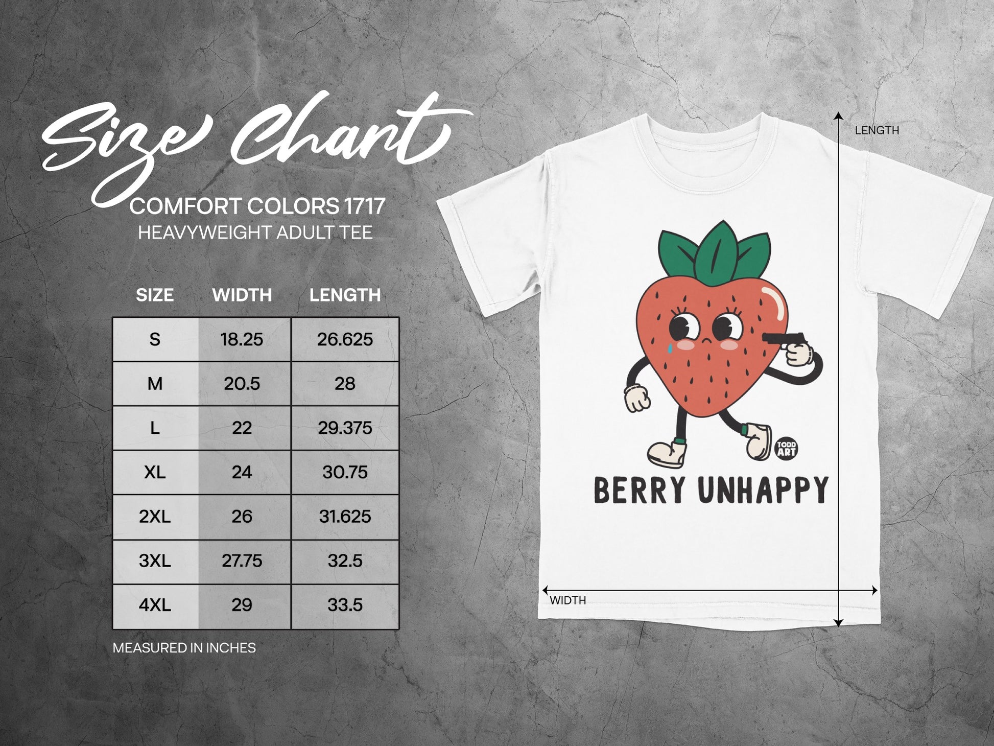 BERRY UNHAPPY Strawberry Comfort Colors Tee product type