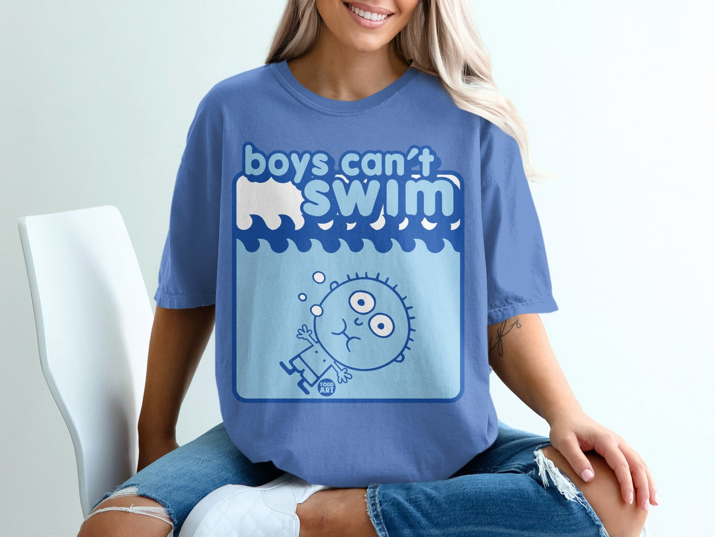 Boys Can't Swim Graphic T-Shirt Fun Casual Wear