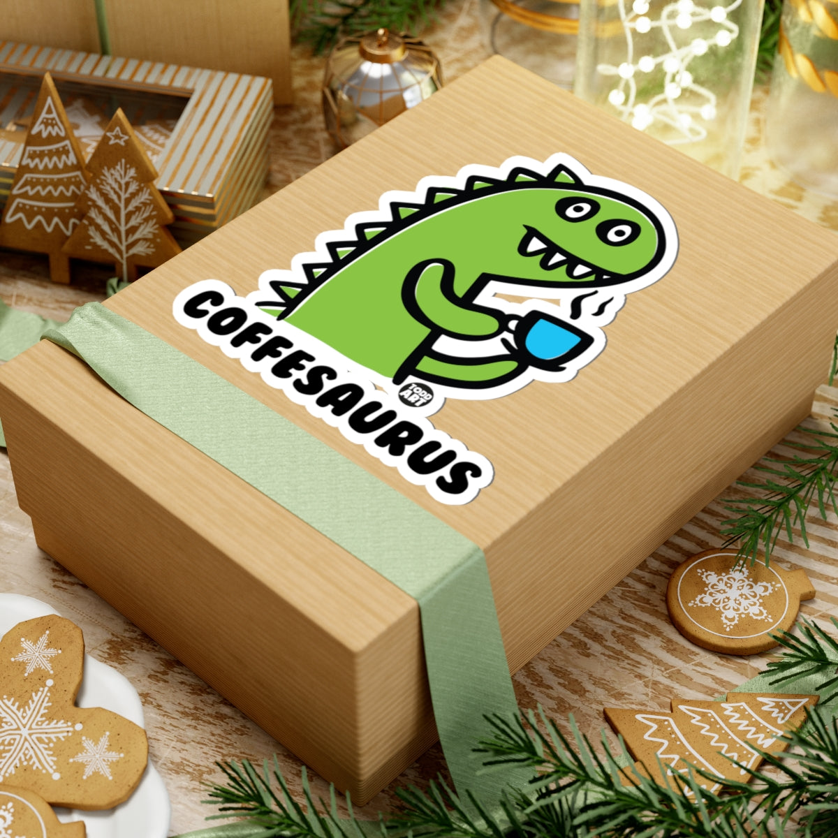 Coffesaurus Todd Art Sticker