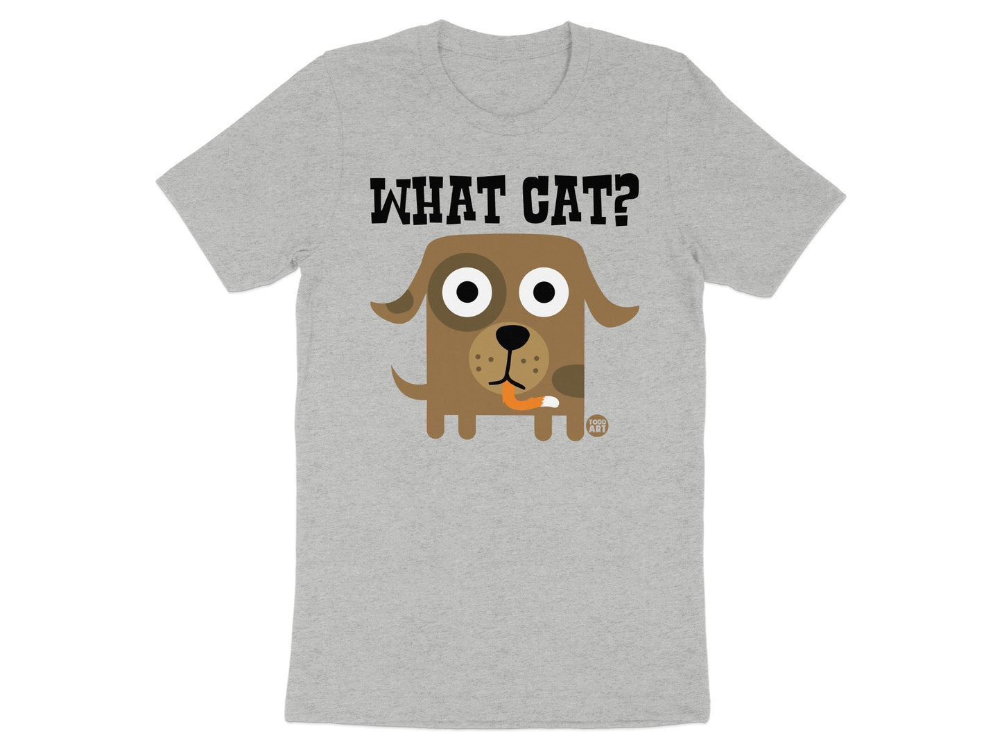 Funny What Cat Dog Illustration Graphic Tee product