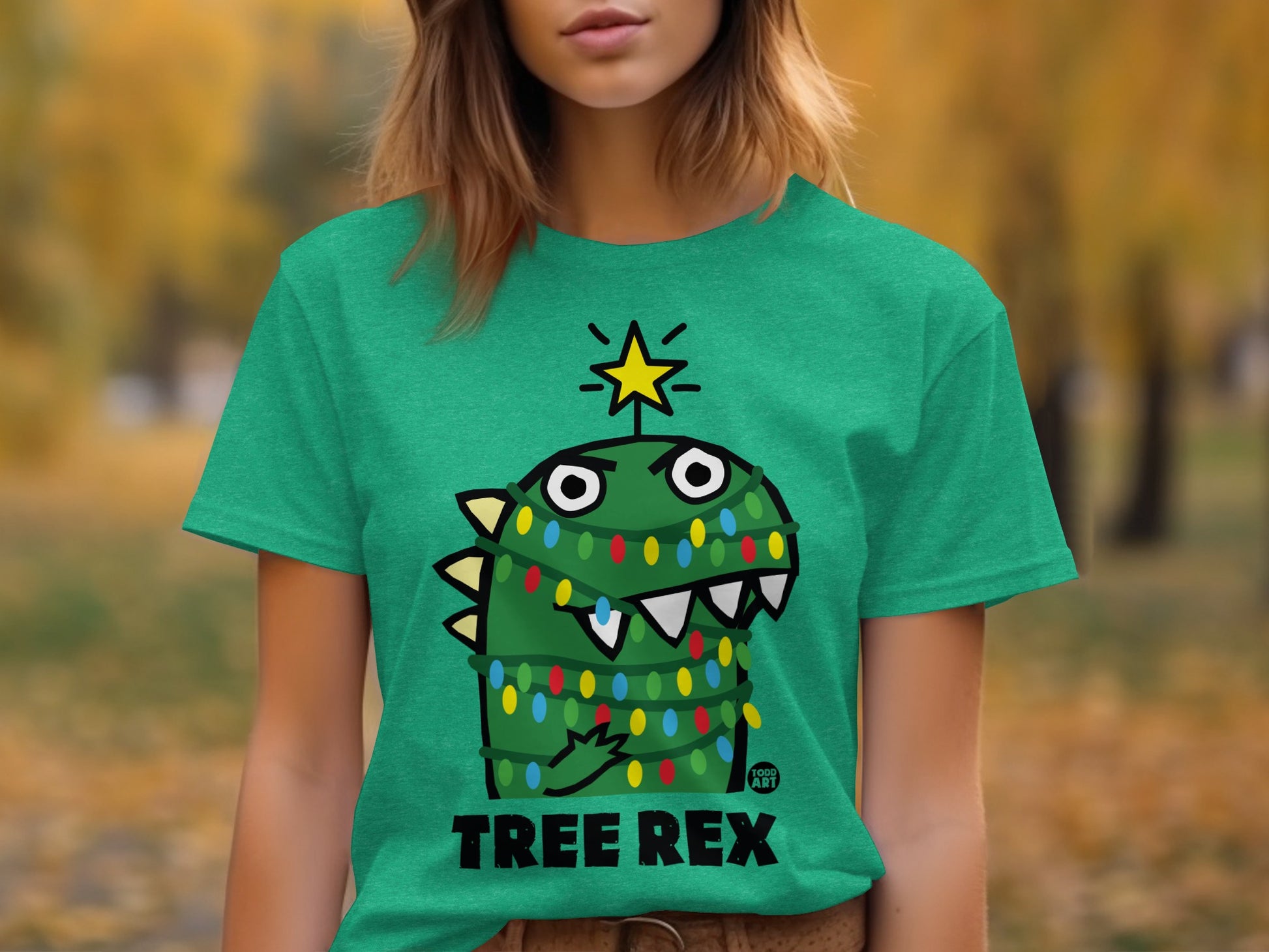 Funny Tree Rex Dinosaur Christmas T-Shirt