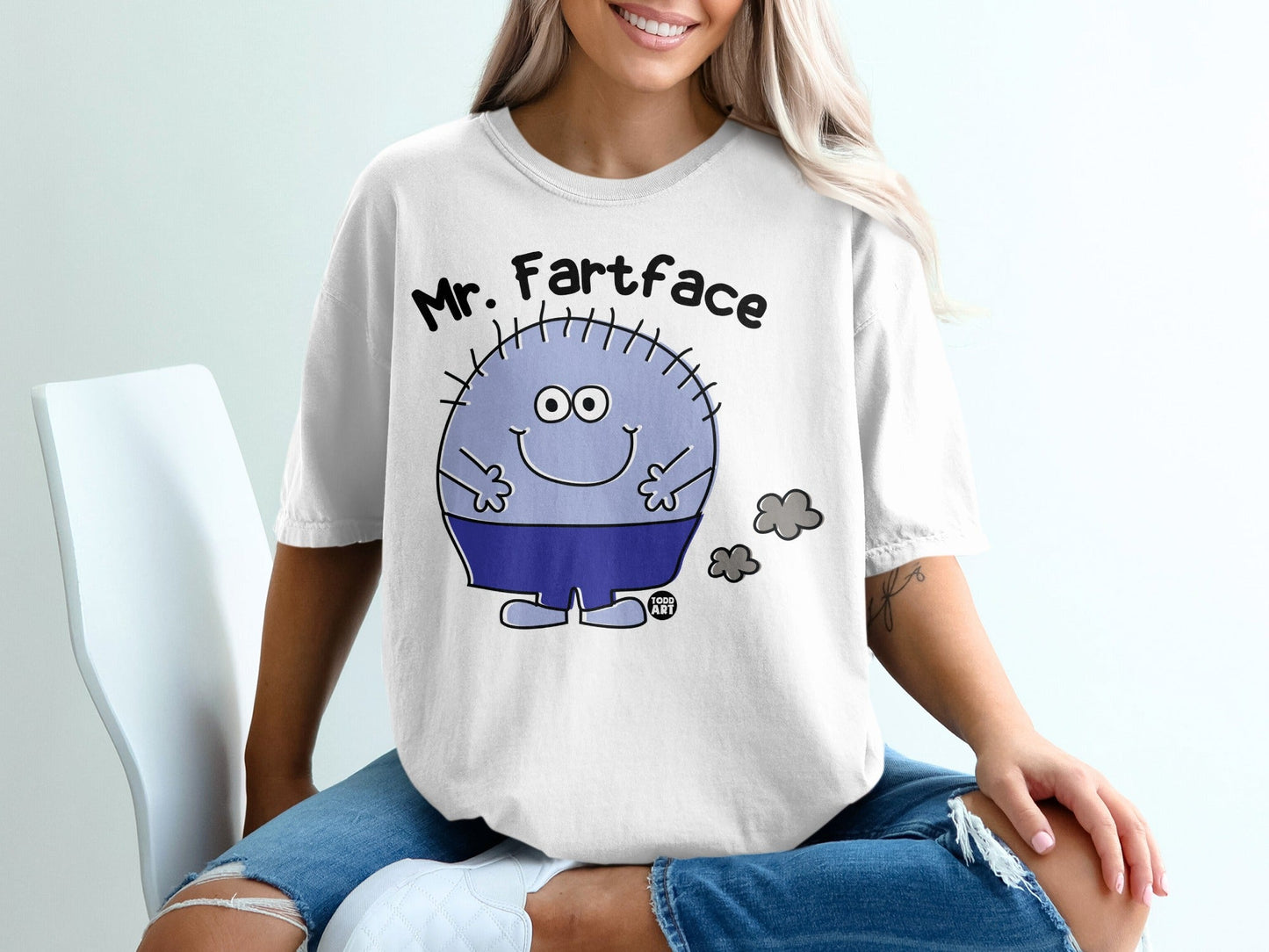 Mr. Fartface Funny Cartoon Character Graphic Tee