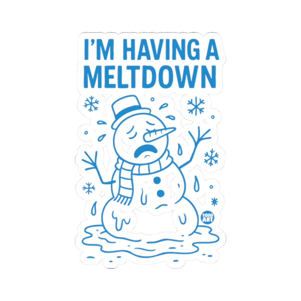 Snowman CrisisTodd Art Sticker